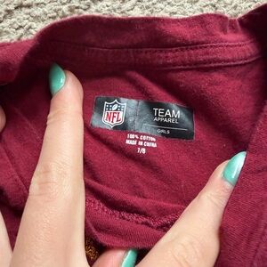 NFL Team Apparel Girls' Maroon Short Sleeve Tee